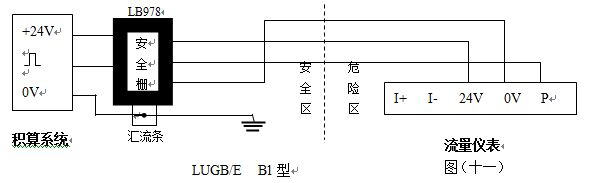 脈沖輸出渦街流量計防暴型渦街流量儀表配線設計圖一